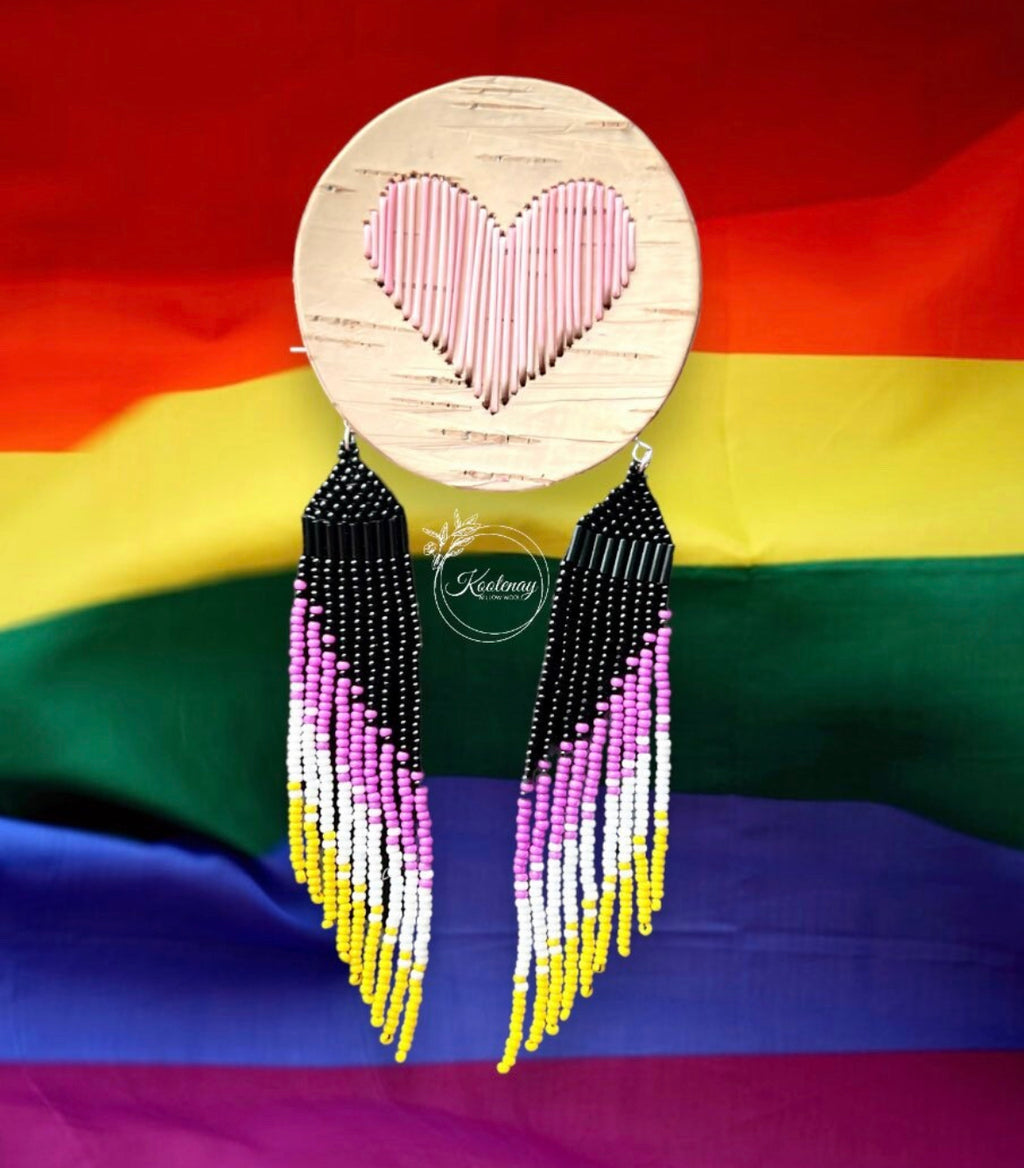 Non-Binary Pride inspired earrings