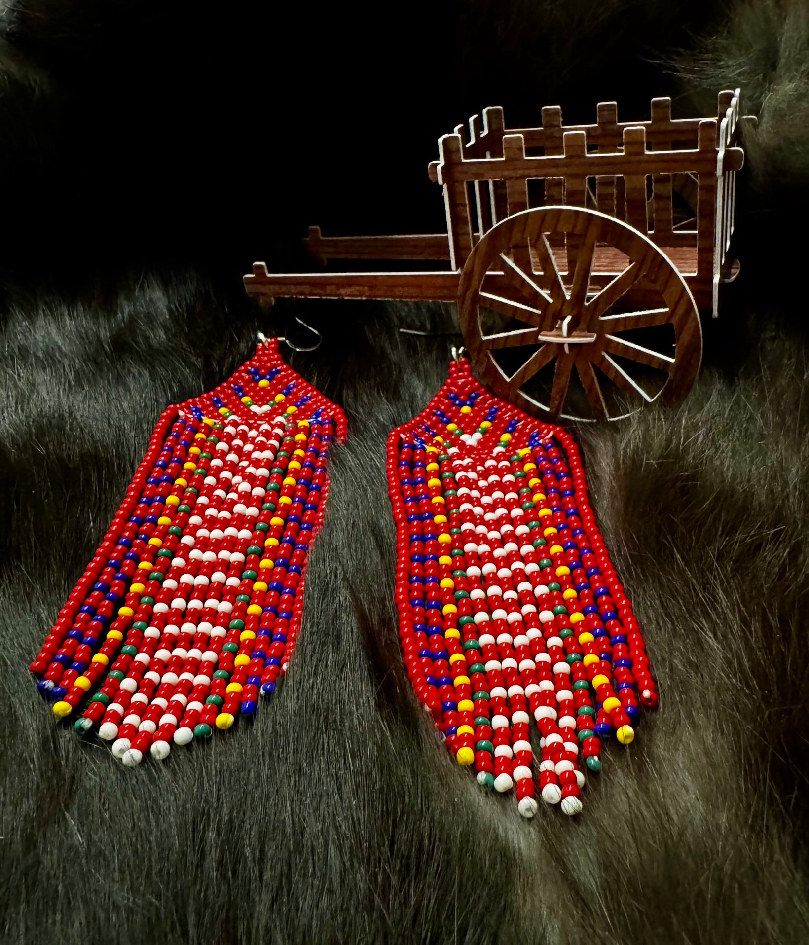 Metis Sash Earrings - Red