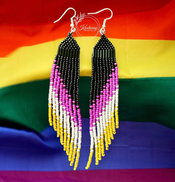 Non-Binary Pride inspired earrings